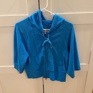 Vintage Victoria Secret Sport Blue Cropped Hoodie Jacket. Size Small.